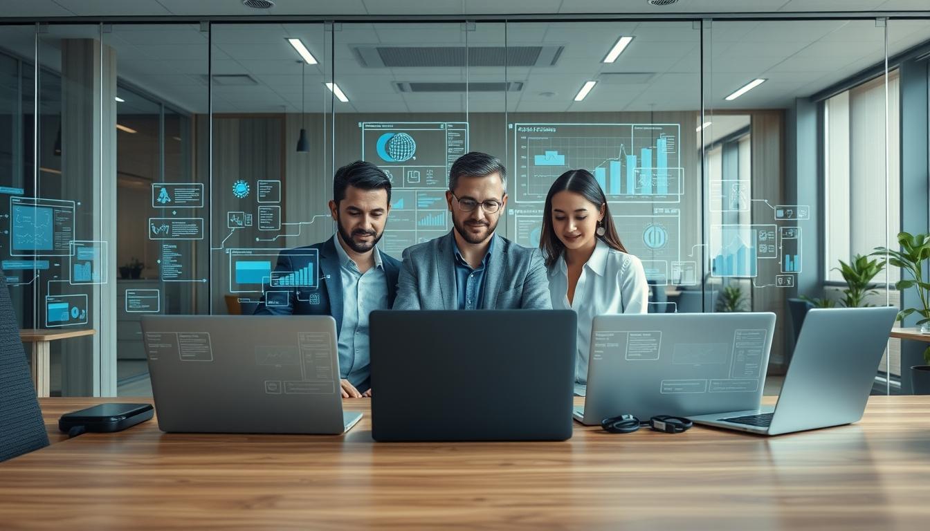 AI software company team and business technology strategy